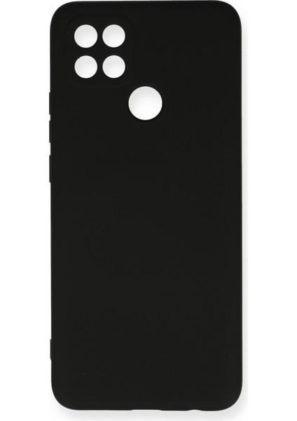 Oppo A15S Kılıf Nano Içi Kadife Silikon - Siyah