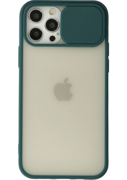 iPhone 12 Pro Kılıf Palm Buzlu Kamera Sürgülü Silikon - Yeşil