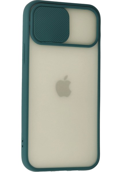 iPhone 12 Pro Kılıf Palm Buzlu Kamera Sürgülü Silikon - Yeşil modelleri