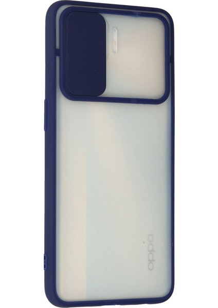 Oppo Reno 4 Lite Kılıf Palm Buzlu Kamera Sürgülü Silikon - Lacivert modelleri