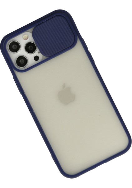 iPhone 12 Pro Kılıf Palm Buzlu Kamera Sürgülü Silikon - Lacivert fiyatları