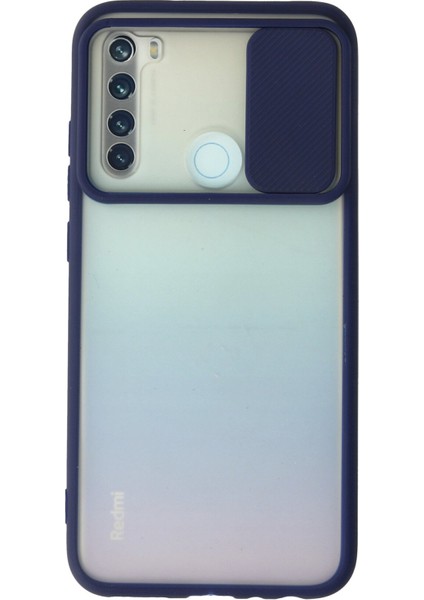 Xiaomi Redmi Note 8 Kılıf Palm Buzlu Kamera Sürgülü Silikon - Lacivert