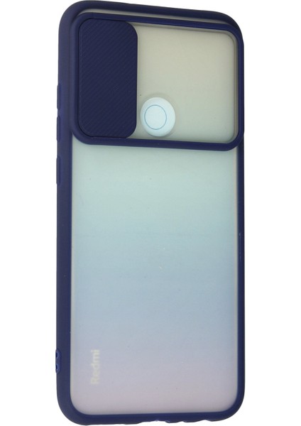 Xiaomi Redmi Note 8 Kılıf Palm Buzlu Kamera Sürgülü Silikon - Lacivert modelleri