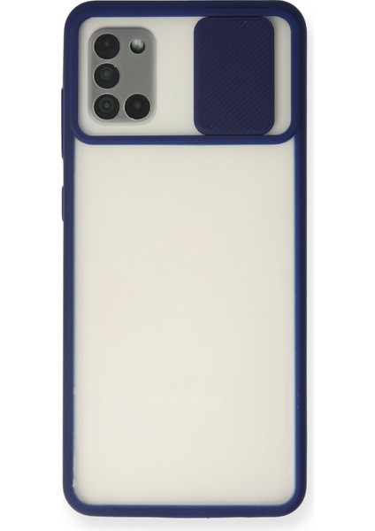 Samsung Galaxy A31 Kılıf Palm Buzlu Kamera Sürgülü Silikon - Lacivert