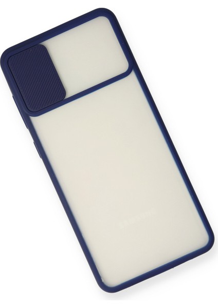 Samsung Galaxy A31 Kılıf Palm Buzlu Kamera Sürgülü Silikon - Lacivert modelleri