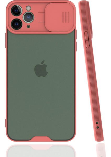 iPhone 11 Pro Max Kılıf Platin Kamera Koruma Silikon - Pembe