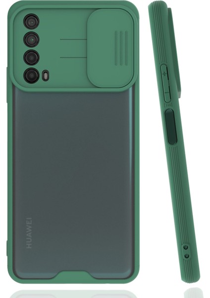 Huawei P Smart 2021 Kılıf Platin Kamera Koruma Silikon - Yeşil