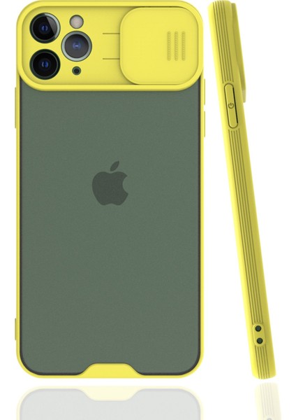 iPhone 11 Pro Max Kılıf Platin Kamera Koruma Silikon - Sarı