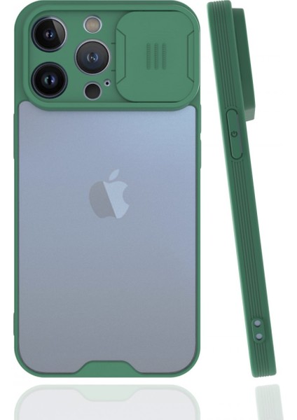iPhone 13 Pro Max Kılıf Platin Kamera Koruma Silikon - Yeşil