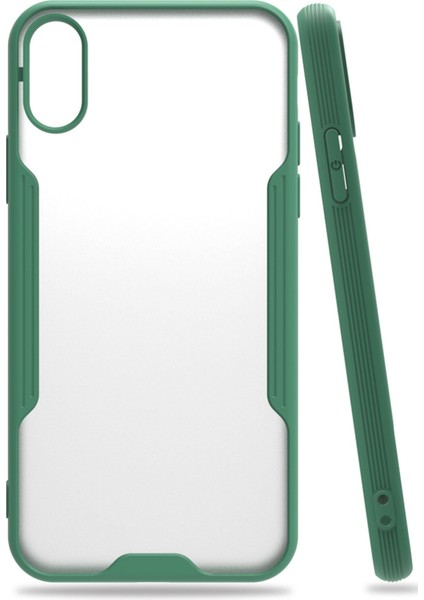 iPhone Xs Kılıf Platin Silikon - Yeşil