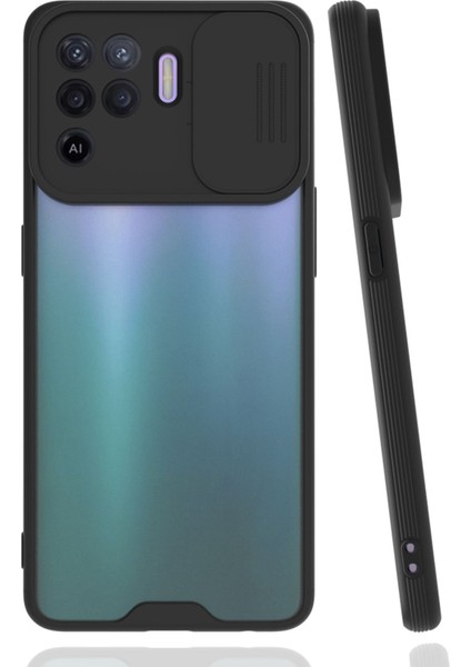 Oppo Reno 5 Lite Kılıf Platin Kamera Koruma Silikon - Siyah