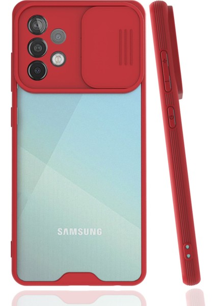 Samsung Galaxy A52 Kılıf Platin Kamera Koruma Silikon - Kırmızı