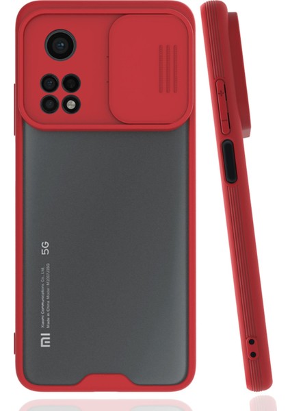 Xiaomi Mi 10T Kılıf Platin Kamera Koruma Silikon - Kırmızı