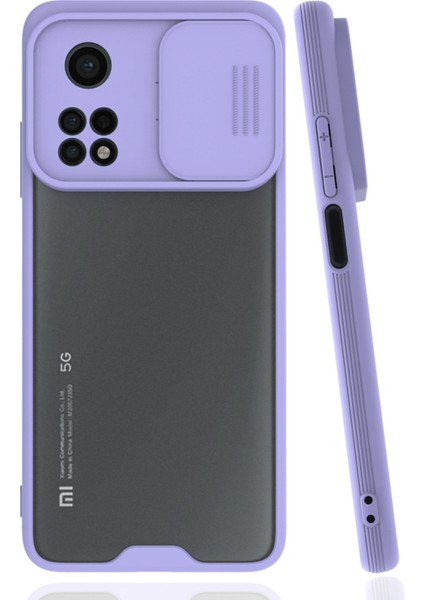 Xiaomi Mi 10T Kılıf Platin Kamera Koruma Silikon - Lila