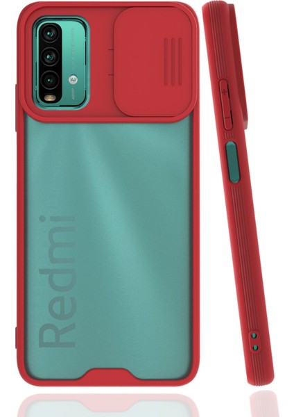 Xiaomi Pocophone M3 Kılıf Platin Kamera Koruma Silikon - Kırmızı