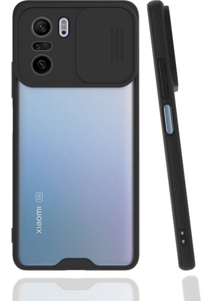 Xiaomi Redmi K40 Kılıf Platin Kamera Koruma Silikon - Siyah