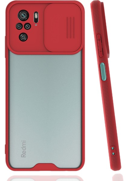 Xiaomi Redmi Note 10 Kılıf Platin Kamera Koruma Silikon - Kırmızı
