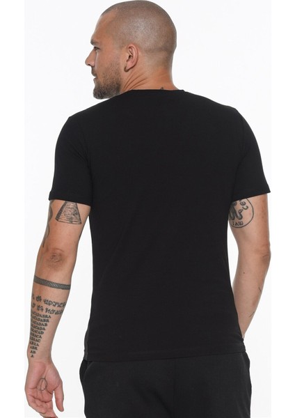 T8569 İkili Set Bisiklet Yaka Erkek T-Shirt-Koyu Siyah-Koyu Siyah modelleri