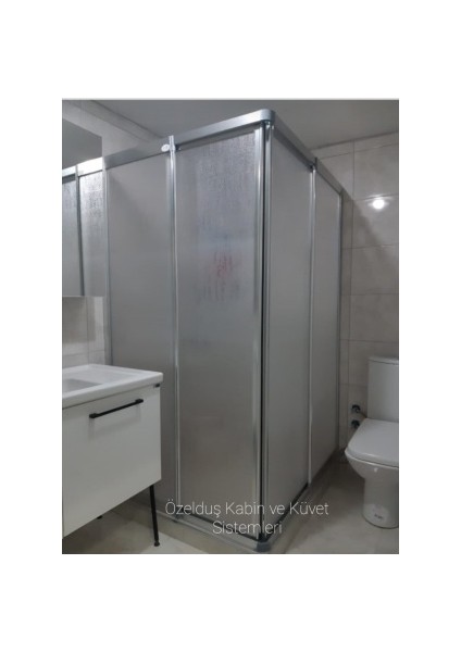 Özelduş Mika Buzlu Duşakabin 90*90 cm H180 (Teknesiz)