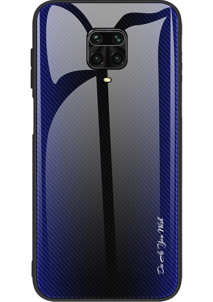 Xiaomi Redmi Note 9s Için Karbon Fiber Doku Cam + Tpu Telefon Kılıfı - Koyu Mavi (Yurt Dışından)