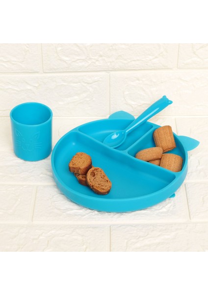 Baby Plus Vakum Tabanli Silikon Tabak - Ocean Blue