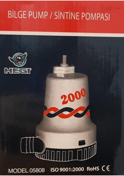 Bilge Pump Sintine Pompası 2000 12 V Hegi WWB-05808 modelleri