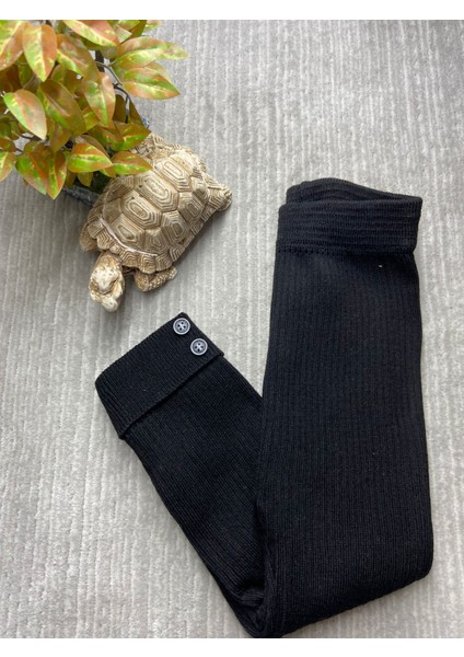 Düğme Detaylı Fitilli Çocuk Triko Tayt fırsatları