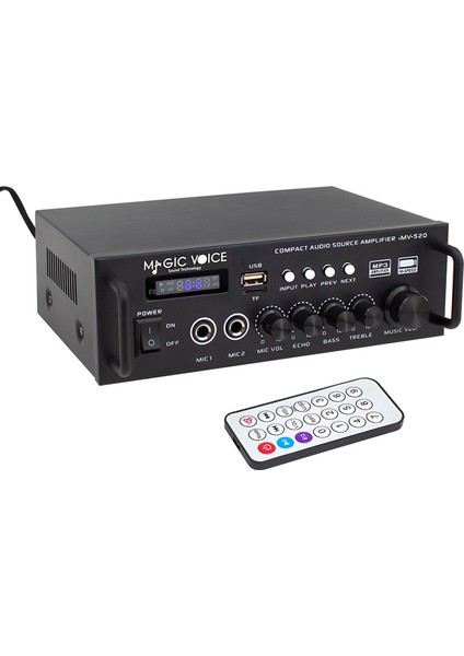 Magıcvoıce MV-520 30W Usb/sd/uk Bluetooth Eko-2 Mik. Giriş 220/12V Trafosuz Anfi