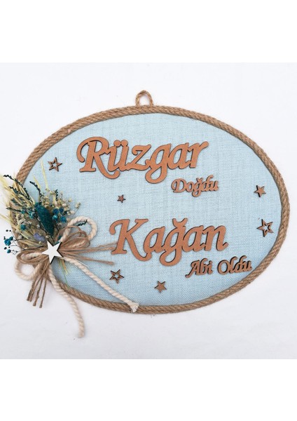 Bebek Kapı Süsü, Hastane Kapı Süsü, Duvar Süsü, Bebek Çelengi (1 Adet) Mavi - 36224