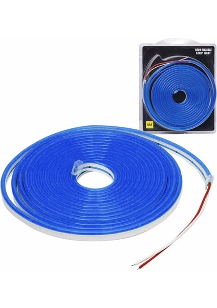 12 Volt 6x12mm Mavi Esnek Neon Led (5 Metre)