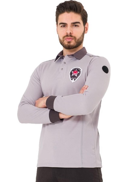 Özel Güvenlik Tişört, Gri, Uzun Kollu (39E631) Yeni Yasaya Uygun