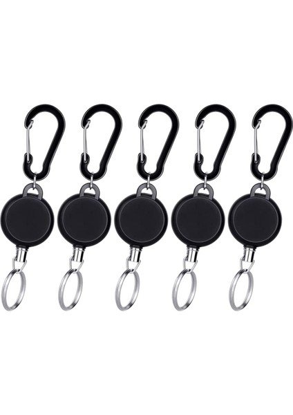 5x Kompakt Geri Çekilebilir Anahtarlık Ağır Hizmet Makinesi Anahtarlık Geri Çekme Tutucu (Yurt Dışından)