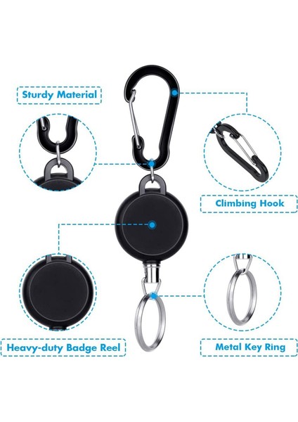 5x Kompakt Geri Çekilebilir Anahtarlık Ağır Hizmet Makinesi Anahtarlık Geri Çekme Tutucu (Yurt Dışından) modelleri