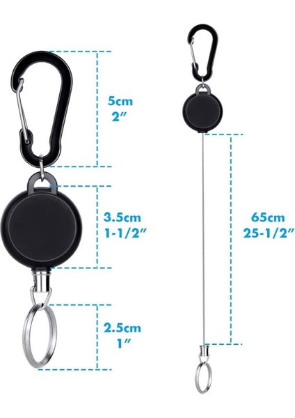 5x Kompakt Geri Çekilebilir Anahtarlık Ağır Hizmet Makinesi Anahtarlık Geri Çekme Tutucu (Yurt Dışından) fırsatları