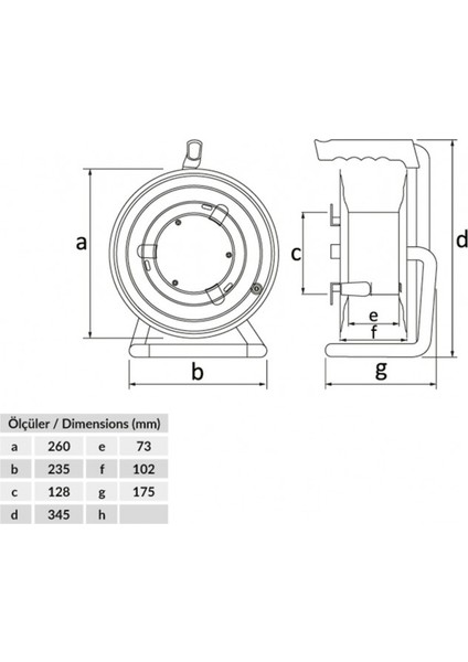 4 Prizli 3x1,5mm Ttr 25M Kapasiteli Metal Makara BM1-2103-0000 fiyatları