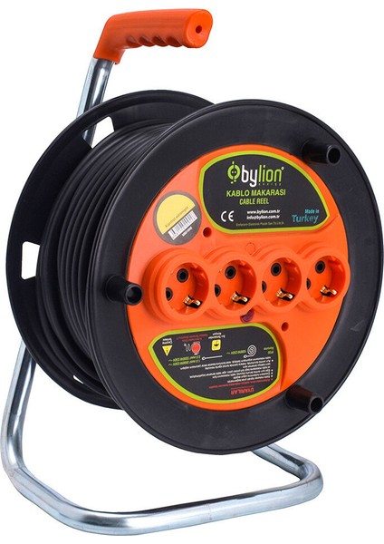 Seyyar Uzatma Kablolu ve Grup Prizli Plastik Makara 3x2.5mm² 40 Metre