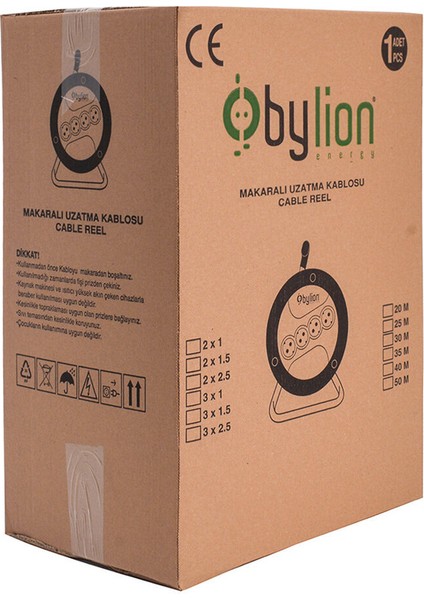 Seyyar Uzatma Kablolu ve Grup Prizli Plastik Makara 3x2.5mm² 40 Metre indirimleri