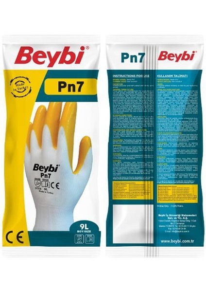 Stk Beybi Pn-7 (Sarı-Beyaz) Nitril Eldiven