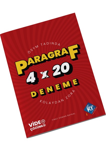 Kr Akademi Yayınları Paragraf 4X20 Deneme Video Çözümlü