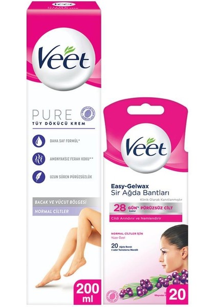 Pure 200ML + Veet Normal Yüz Ağda Bandı