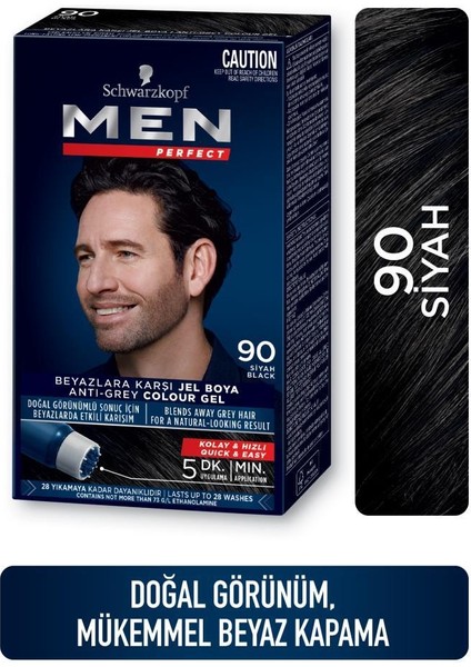 Men Perfect Saç Boyası 90 - Siyah X 3 Adet