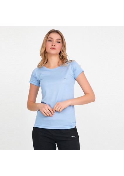 RELAX IN Kadın Slim Fit Tişört Açık Mavi