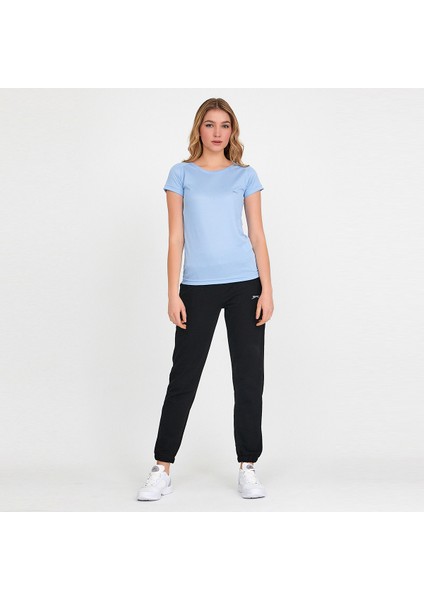 RELAX IN Kadın Slim Fit Tişört Açık Mavi