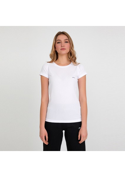 RELAX IN Kadın Slim Fit Tişört Beyaz fırsatları