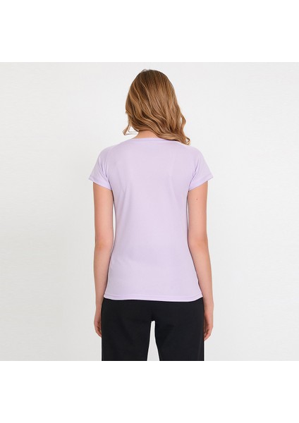 RELAX IN Kadın Slim Fit Tişört Mor modelleri