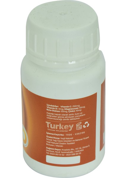 Farmaex Beta Glukan Vitamin C-D Magnezyum Çinko 60 Kapsül