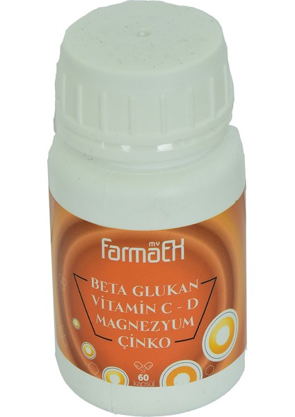 Farmaex Beta Glukan Vitamin C-D Magnezyum Çinko 60 Kapsül