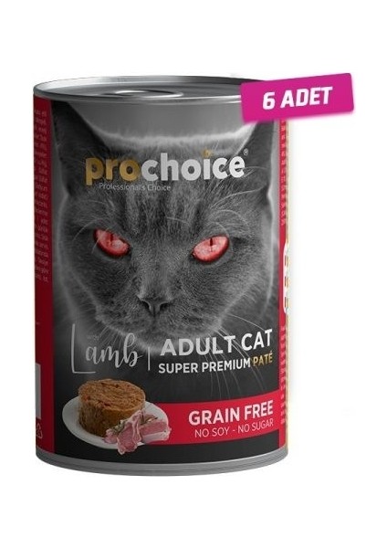 6 Adet - Pro Choice Adult Kuzulu Yetişkin Kedi Konservesi 400 gr