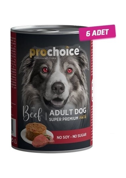 6 Adet - Pro Choice Adult Biftekli Yetişkin Köpek Konservesi 400 gr
