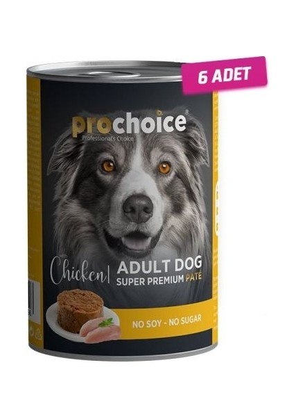 6 Adet - Pro Choice Adult Tavuklu Yetişkin Köpek Konservesi 400 gr